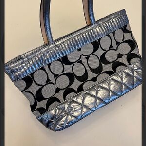 Silver and Black Designer Tote Bag